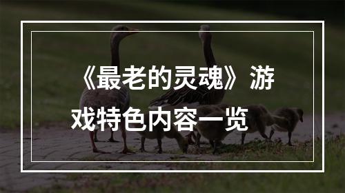 《最老的灵魂》游戏特色内容一览