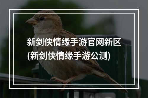 新剑侠情缘手游官网新区(新剑侠情缘手游公测)