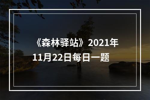 《森林驿站》2021年11月22日每日一题