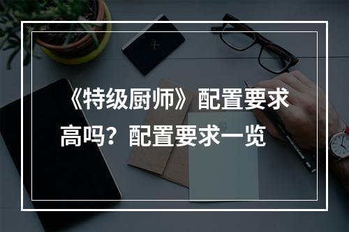 《特级厨师》配置要求高吗？配置要求一览