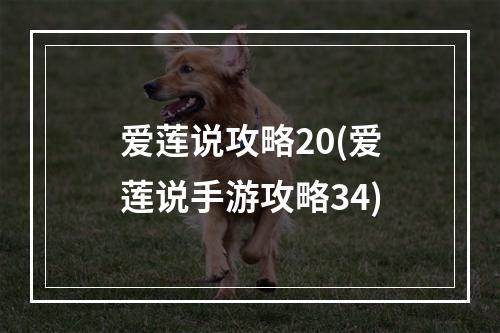 爱莲说攻略20(爱莲说手游攻略34)