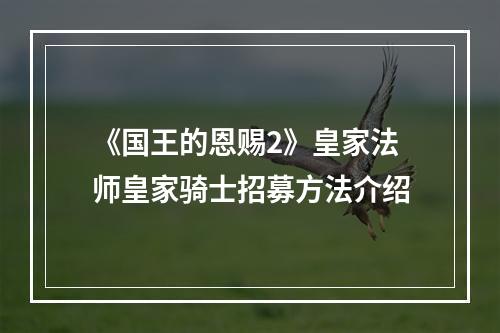 《国王的恩赐2》皇家法师皇家骑士招募方法介绍