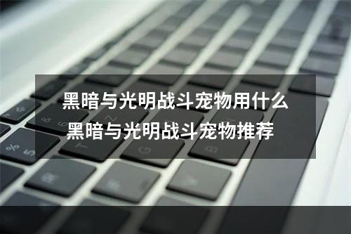 黑暗与光明战斗宠物用什么 黑暗与光明战斗宠物推荐