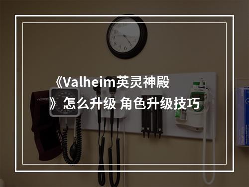 《Valheim英灵神殿》怎么升级 角色升级技巧