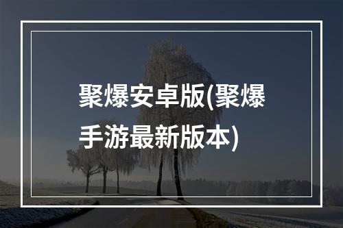 聚爆安卓版(聚爆手游最新版本)