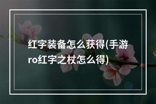 红字装备怎么获得(手游ro红字之杖怎么得)