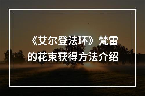 《艾尔登法环》梵雷的花束获得方法介绍