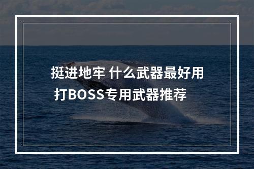 挺进地牢 什么武器最好用 打BOSS专用武器推荐