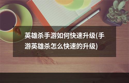 英雄杀手游如何快速升级(手游英雄杀怎么快速的升级)