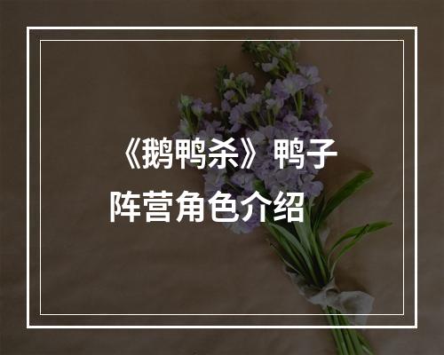 《鹅鸭杀》鸭子阵营角色介绍