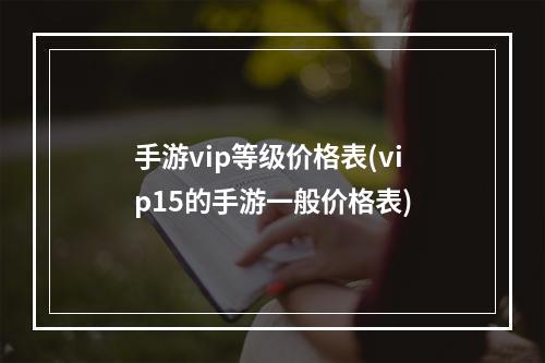 手游vip等级价格表(vip15的手游一般价格表)