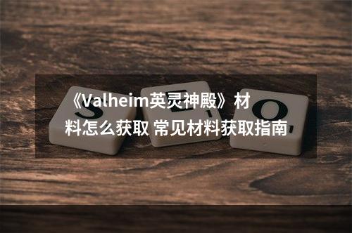 《Valheim英灵神殿》材料怎么获取 常见材料获取指南