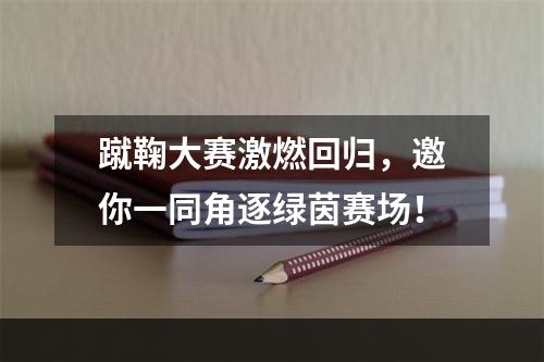 蹴鞠大赛激燃回归，邀你一同角逐绿茵赛场！