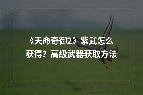 《天命奇御2》紫武怎么获得？高级武器获取方法