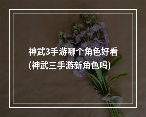 神武3手游哪个角色好看(神武三手游新角色吗)