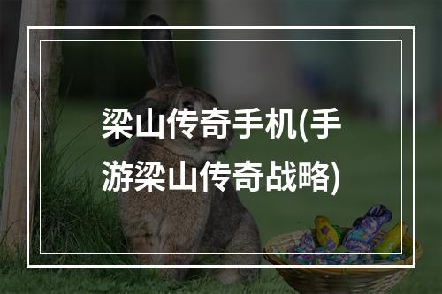 梁山传奇手机(手游梁山传奇战略)