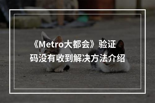 《Metro大都会》验证码没有收到解决方法介绍