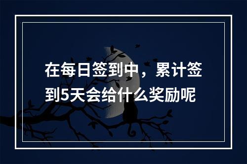 在每日签到中，累计签到5天会给什么奖励呢