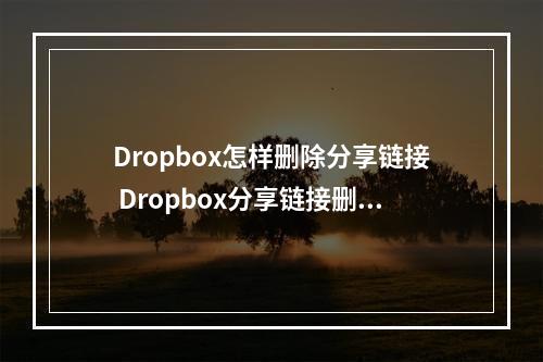 Dropbox怎样删除分享链接 Dropbox分享链接删除流程一览