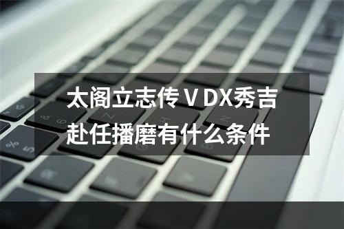 太阁立志传ⅤDX秀吉赴任播磨有什么条件