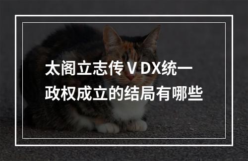 太阁立志传ⅤDX统一政权成立的结局有哪些