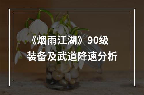 《烟雨江湖》90级装备及武道降速分析