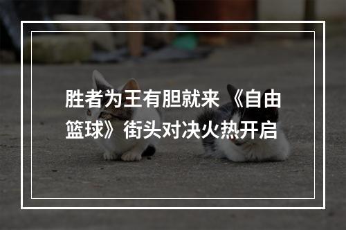 胜者为王有胆就来 《自由篮球》街头对决火热开启