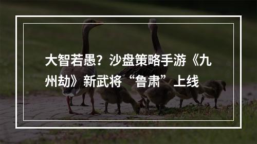 大智若愚？沙盘策略手游《九州劫》新武将“鲁肃”上线