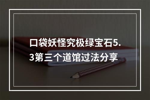 口袋妖怪究极绿宝石5.3第三个道馆过法分享