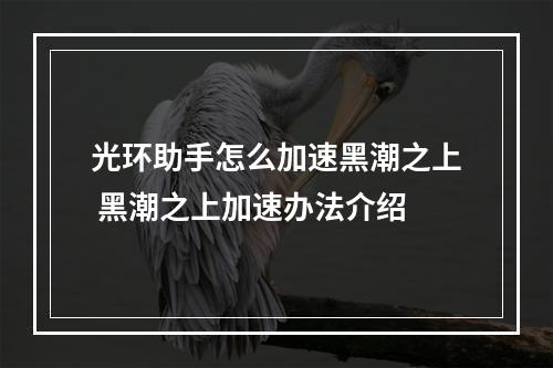 光环助手怎么加速黑潮之上 黑潮之上加速办法介绍