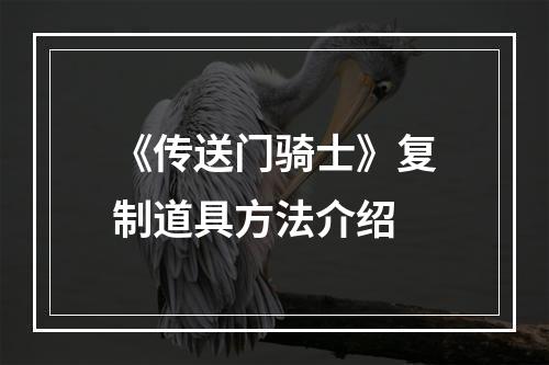 《传送门骑士》复制道具方法介绍