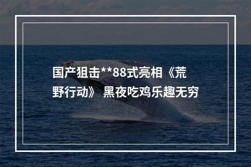 国产狙击**88式亮相《荒野行动》 黑夜吃鸡乐趣无穷