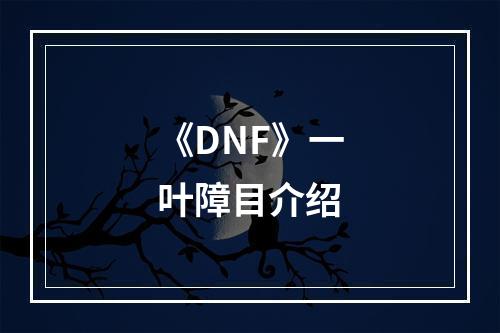 《DNF》一叶障目介绍