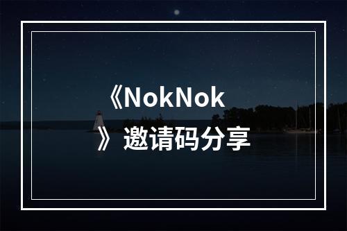 《NokNok》邀请码分享