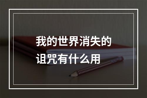 我的世界消失的诅咒有什么用