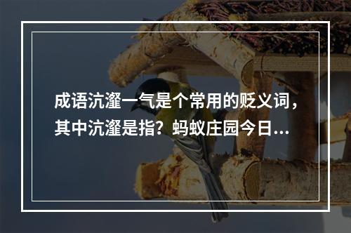 成语沆瀣一气是个常用的贬义词，其中沆瀣是指？蚂蚁庄园今日答案10月8日