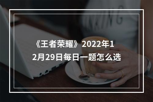 《王者荣耀》2022年12月29日每日一题怎么选