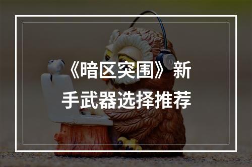 《暗区突围》新手武器选择推荐