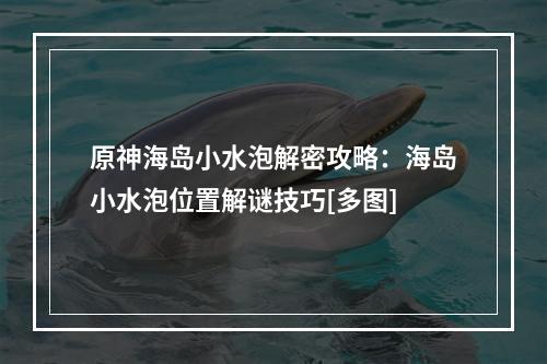 原神海岛小水泡解密攻略：海岛小水泡位置解谜技巧[多图]