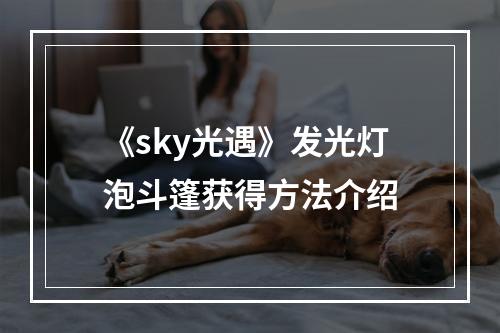 《sky光遇》发光灯泡斗篷获得方法介绍