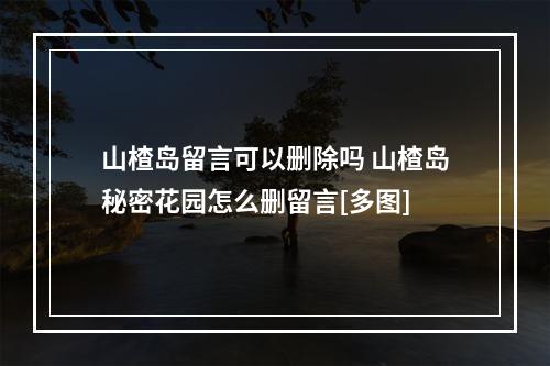 山楂岛留言可以删除吗 山楂岛秘密花园怎么删留言[多图]