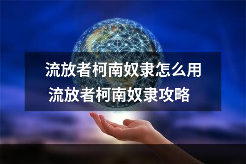 流放者柯南奴隶怎么用 流放者柯南奴隶攻略