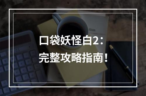 口袋妖怪白2：完整攻略指南！