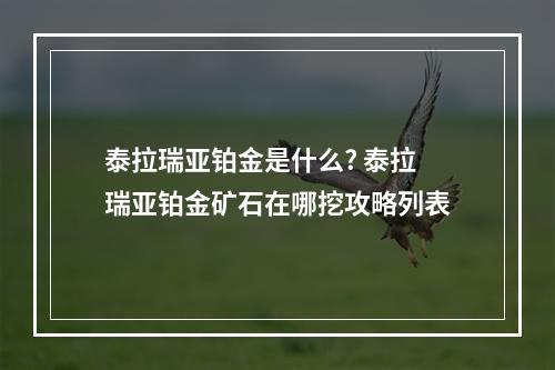 泰拉瑞亚铂金是什么? 泰拉瑞亚铂金矿石在哪挖攻略列表