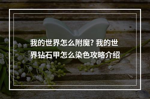 我的世界怎么附魔? 我的世界钻石甲怎么染色攻略介绍