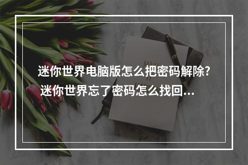 迷你世界电脑版怎么把密码解除? 迷你世界忘了密码怎么找回密码攻略列表