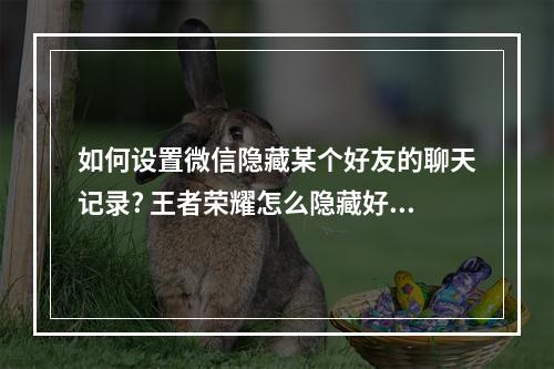 如何设置微信隐藏某个好友的聊天记录? 王者荣耀怎么隐藏好友攻略详情