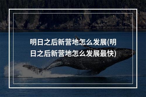 明日之后新营地怎么发展(明日之后新营地怎么发展最快)