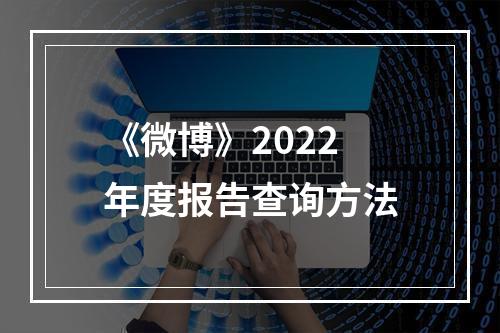 《微博》2022年度报告查询方法