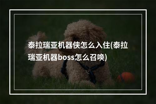 泰拉瑞亚机器侠怎么入住(泰拉瑞亚机器boss怎么召唤)